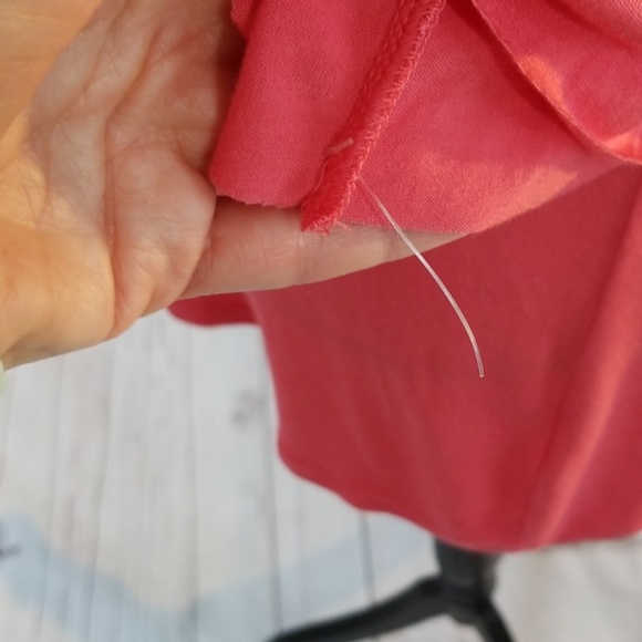 NWOT INC Coral Cold Shoulder Ruffled Sleeve Top - Picture 5 of 8